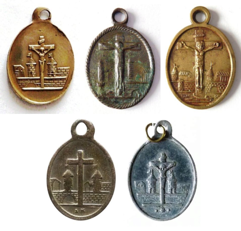 Medallas de Pio VII , León XII y Pio VIII / Crucifijo con ciudad al fondo. XIX (I mitad) Jeru10