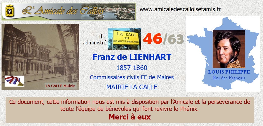 1839-1870 : Commissaires civils faisant fonction de MAIRE de LA CALLE Mairel11