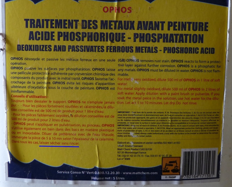 Acide phosphorique, Dérouillant / phosphatant Acide_10