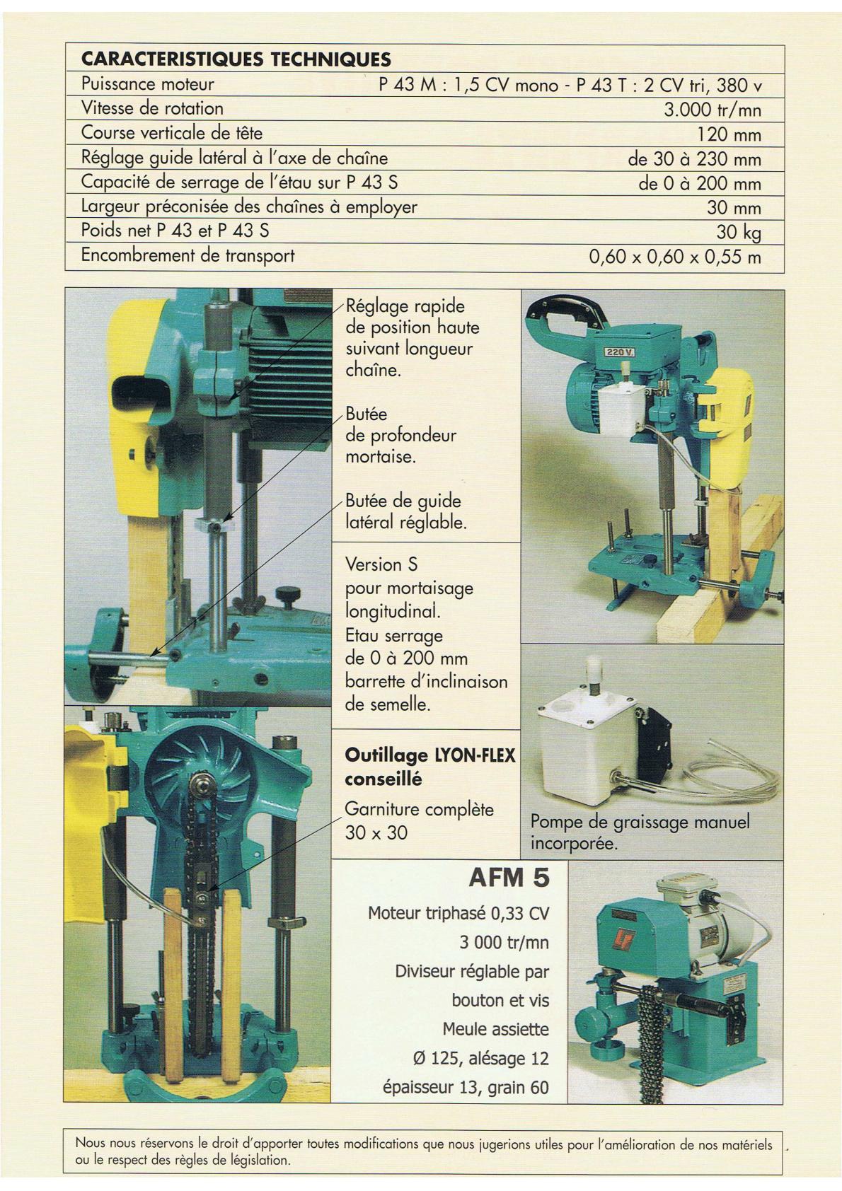 Lyon-Flex Mintech mortaiseuse portative P.43 Uw244