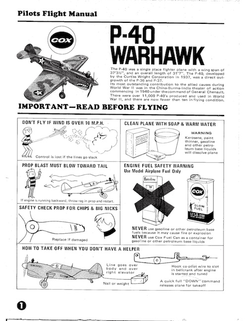 New Uploads: P-40 Warhawk Flight Manual and Tee Dee .010 Bubble Pack Insert Plane_10