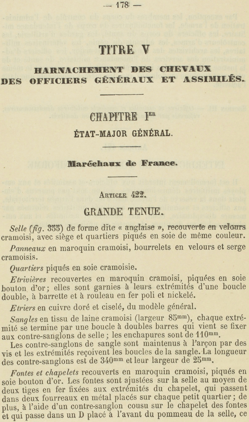 harnachement pour les généraux  Descri12