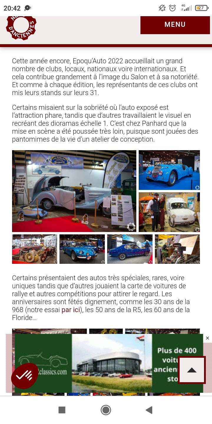 Salon Epoqu'auto de Lyon les 4, 5 et 6 novembre 2022 Screen16