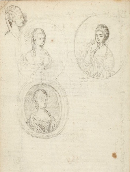 Portrait de Marrie-Antoinette disparu d'après des miniatures de Pierre Pasquier ?  Couple16