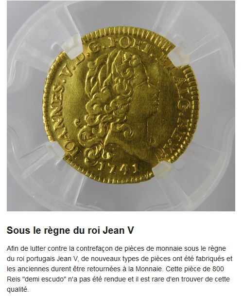 1/2 escudo Joao V 1744 Portugal : Poids faible ... Joao_811