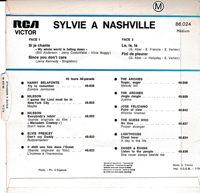 REEDITIONS DES 45 T DE SYLVIE EN LABEL ORANGE 86024_10