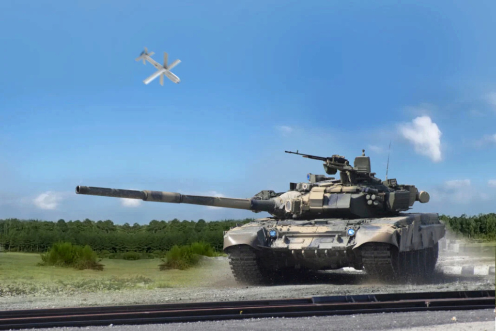 طائرة مسيرة انتحارية إسرائيلية "لتفجير" الدبابة الروسية T-90 Uvisio10