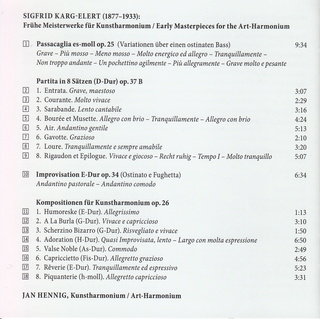 Sigfrid Karg-Elert: Frühe Meisterwerke für Kunstharmonium Cd5hin12
