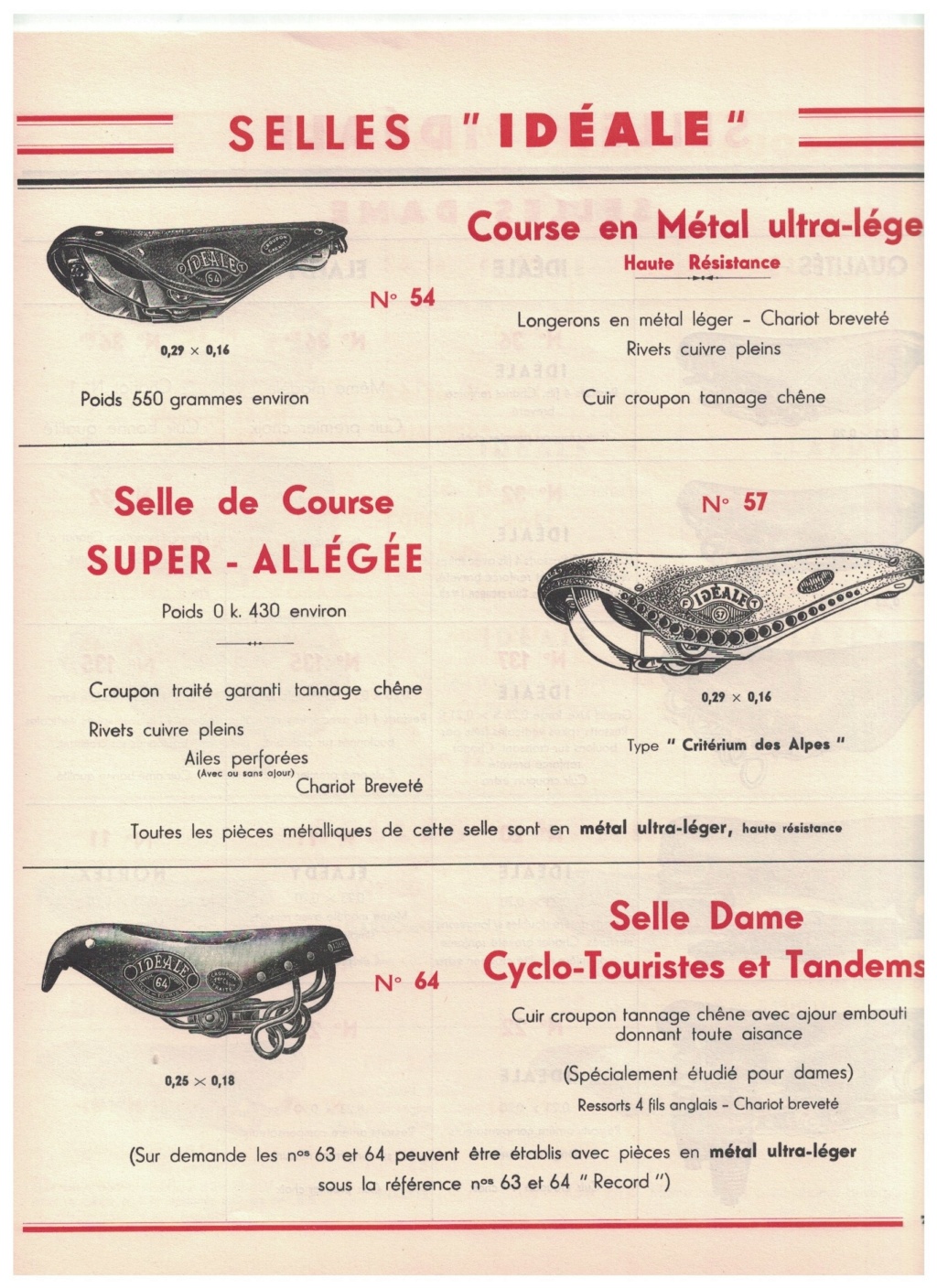 catalogue pub années 40/50   selles IDEALE 710