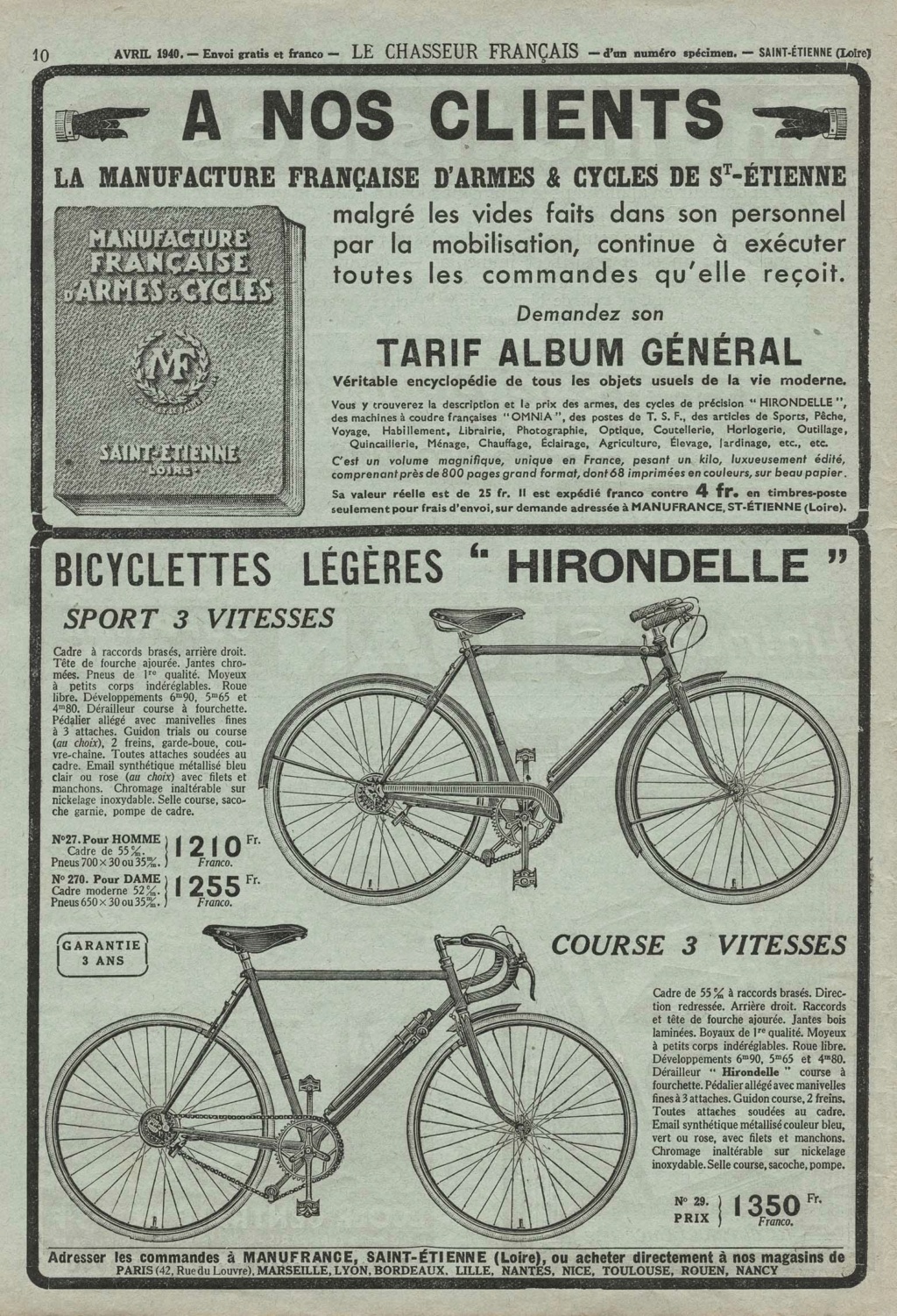 MANUFRANCE Hirondelle Sport  fin des années 30 Le_cha11