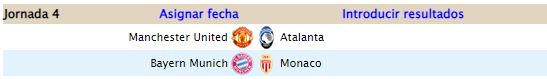 Alineaciones. Jornada 4 Jge13