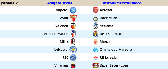 Alineaciones: Jornada 2 Image358