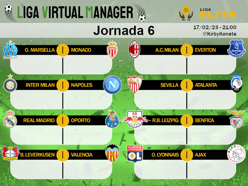 Alineaciones: Jornada 6 J610