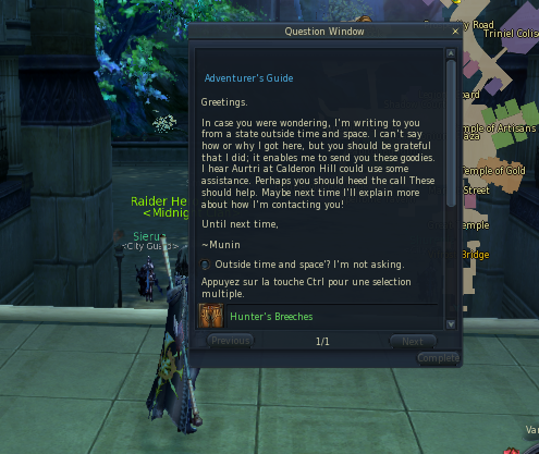 Bugged Adventurer's Guide Survey Bug-110