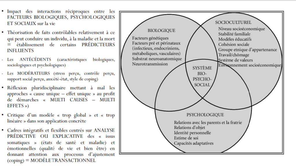 Modèle biopsychosocial et modèle intégratif de Bruchon Schweitzer Sans_t12