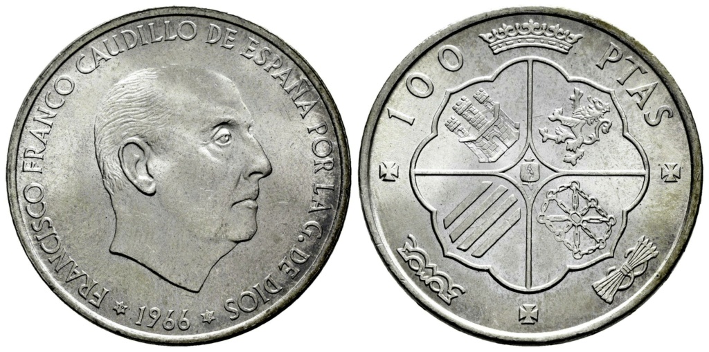 100 pesetas 1966 * 19 - 69 palo curvo 1160_s10