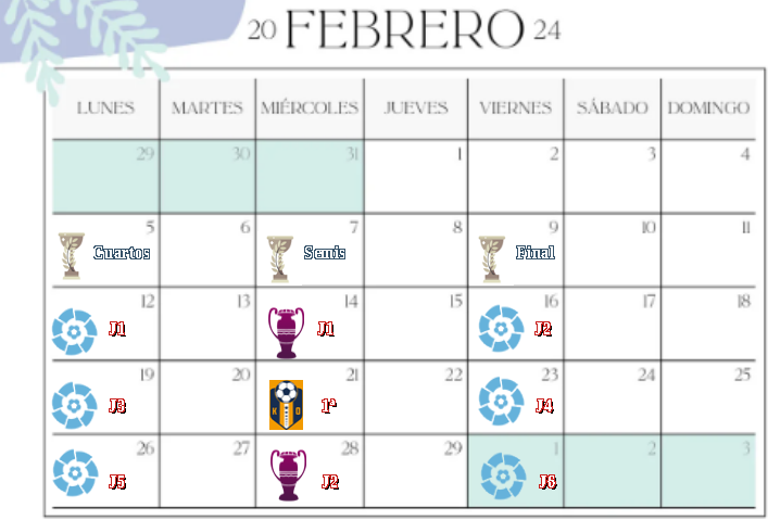 Calendario T13 Febrer12