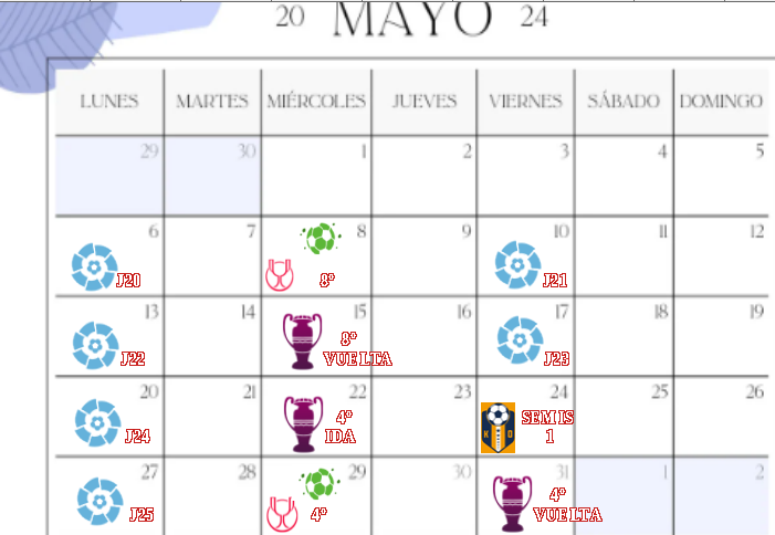 Calendario T13 Mayo15