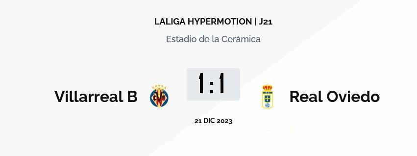 LIGA HYPERMOTION TEMPORADA 2023/2024 JORNADA 21 VILLARREAL CF B-REAL OVIEDO (POST OFICIAL) 03463