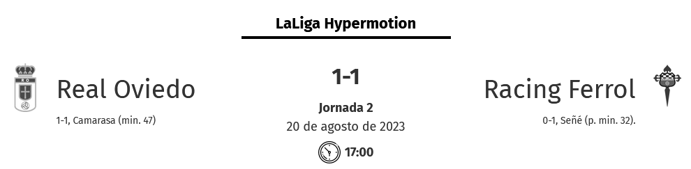 LIGA HYPERMOTION TEMPORADA 2023/2024 JORNADA 2 REAL OVIEDO-RACING CLUB FERROL (POST OFICIAL) 07201