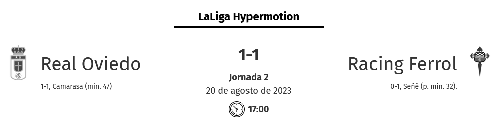 LIGA HYPERMOTION TEMPORADA 2023/2024 JORNADA 2 REAL OVIEDO-RACING CLUB FERROL (POST OFICIAL) 07202