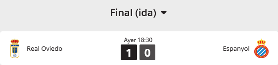 LIGA HYPERMOTION TEMPORADA 2023/2024 PLAY OFF ASCENSO A PRIMERA DIVISION FINAL IDA REAL OVIEDO-RCD ESPANYOL (POST OFICIAL) 09245