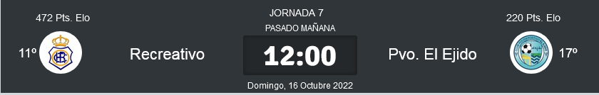 2ª RFEF GRUPO IV TEMPORADA 2022/2023 JORNADA 7 RECREATIVO-CP EL EJIDO (POST OFICIAL) 0928