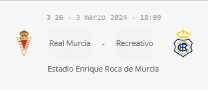 PRIMERA FEDERACION TEMPORADA 2023/2024 JORNADA 26 REAL MURCIA CF-RECREATIVO (POST OFICIAL) 09338