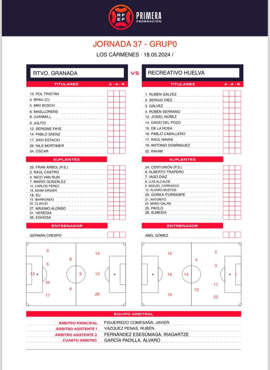 PRIMERA FEDERACION TEMPORADA 2023/2024 JORNADA 37 CLUB RECREATIVO GRANADA-RECREATIVO (POST OFICIAL) - Página 2 10398