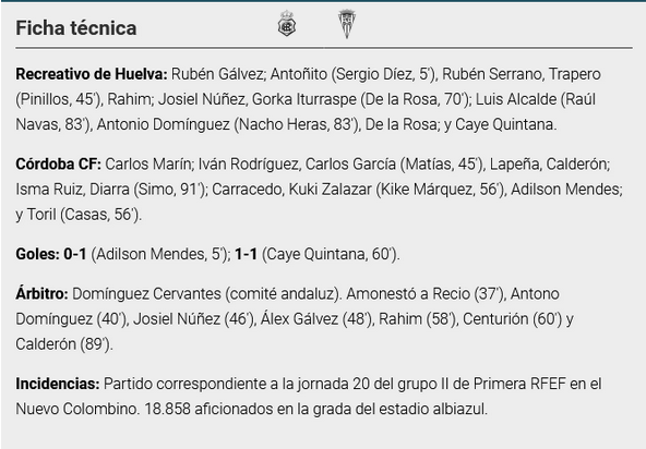 PRIMERA FEDERACION TEMPORADA 2023/2024 JORNADA 20 RECREATIVO-CORDOBA CF (POST OFICIAL) - Página 2 10612