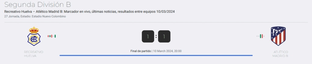 PRIMERA FEDERACION TEMPORADA 2023/2024 JORNADA 27 RECREATIVO-CLUB ATLETICO MADRID B (POST OFICIAL) 10824