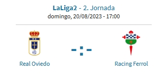 LIGA HYPERMOTION TEMPORADA 2023/2024 JORNADA 2 REAL OVIEDO-RACING CLUB FERROL (POST OFICIAL) 13122