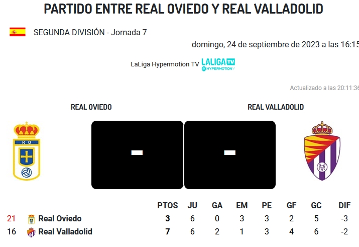 LIGA HYPERMOTION TEMPORADA 2023/2024 JORNADA 7 REAL OVIEDO-REAL VALLADOLID CF (POST OFICIAL) 13140