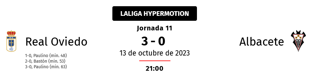LIGA HYPERMOTION TEMPORADA 2023/2024 JORNADA 11 REAL OVIEDO-ALBACETE BALOMPIE (POST OFICIAL) 18143