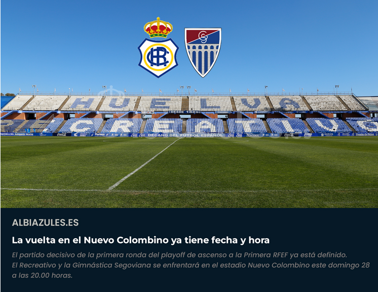 TEMPORADA 2022/2023 PLAY OFF ASCENSO A PRIMERA RFEF SEMIFINAL VUELTA RECREATIVO-GIMNASTICA SEGOVIANA CF (POST OFICIAL) 19113