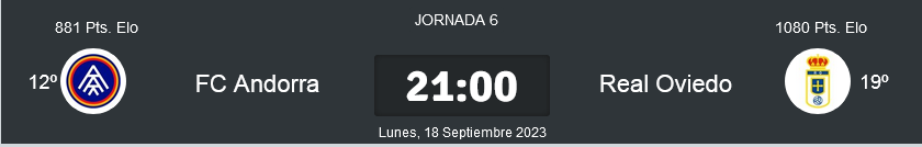 LIGA HYPERMOTION TEMPORADA 2023/2024 JORNADA 6 FC ANDORRA-REAL OVIEDO (POST OFICIAL) 23105