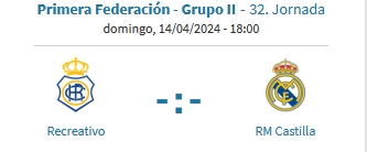 PRIMERA FEDERACION TEMPORADA 2023/2024 JORNADA 32 RECREATIVO-REAL MADRID CASTILLA (POST OFICIAL) 40133