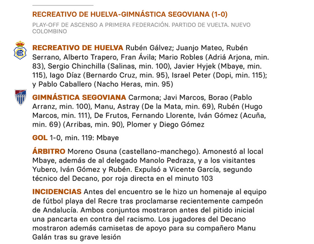 TEMPORADA 2022/2023 PLAY OFF ASCENSO A PRIMERA RFEF SEMIFINAL VUELTA RECREATIVO-GIMNASTICA SEGOVIANA CF (POST OFICIAL) - Página 2 4221