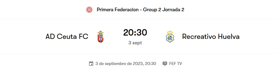 PRIMERA FEDERACION TEMPORADA 2023/2024 JORNADA 2 AD CEUTA FC-RECREATIVO (POST OFICIAL) 5362