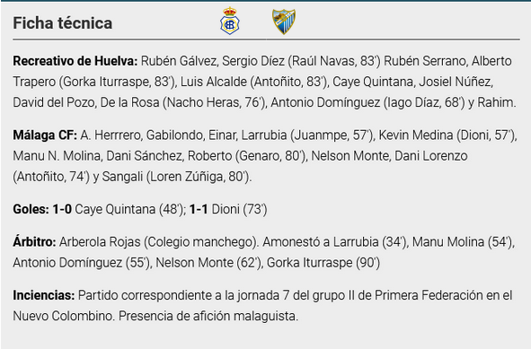 PRIMERA FEDERACION TEMPORADA 2023/2024 JORNADA 7 RECREATIVO-MALAGA CF (POST OFICIAL) - Página 2 5627