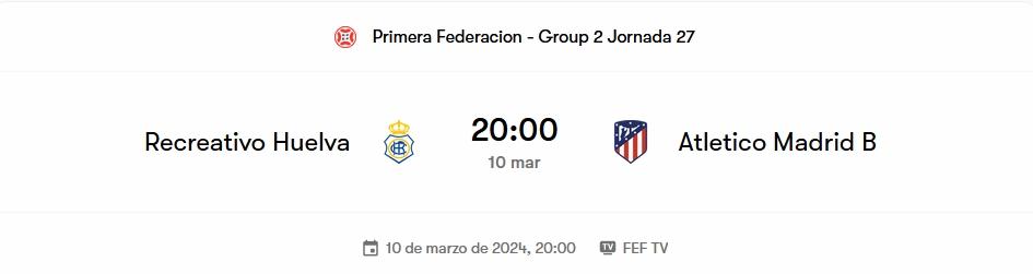 PRIMERA FEDERACION TEMPORADA 2023/2024 JORNADA 27 RECREATIVO-CLUB ATLETICO MADRID B (POST OFICIAL) 6669