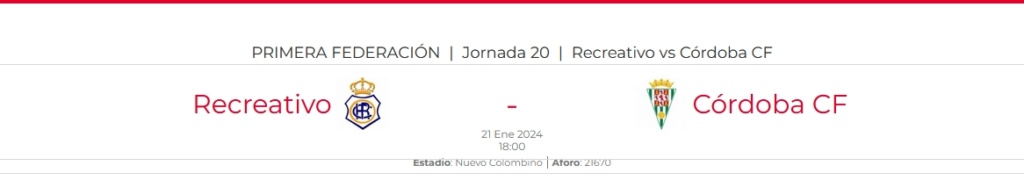 PRIMERA FEDERACION TEMPORADA 2023/2024 JORNADA 20 RECREATIVO-CORDOBA CF (POST OFICIAL) 7446