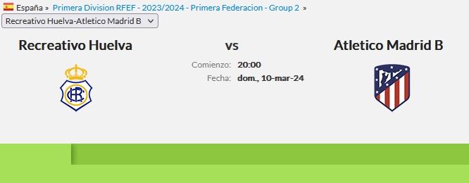 PRIMERA FEDERACION TEMPORADA 2023/2024 JORNADA 27 RECREATIVO-CLUB ATLETICO MADRID B (POST OFICIAL) 7554