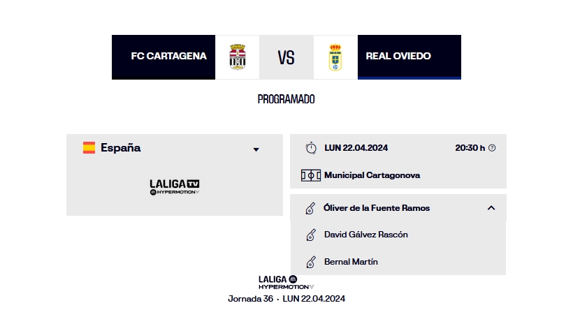 LIGA HYPERMOTION TEMPORADA 2023/2024 JORNADA 36 FC CARTAGENA-REAL OVIEDO (POST OFICIAL) Capt1648