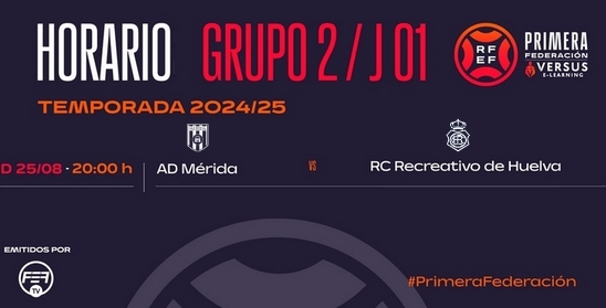 PRIMERA FEDERACION 2024/2025 JORNADA 1 AD MERIDA-RECREATIVO (POST OFICIAL) Capt2246