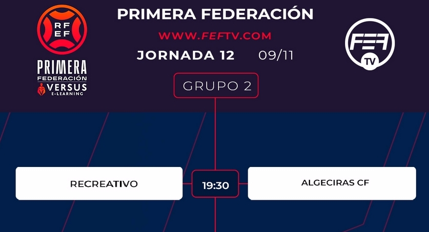 PRIMERA FEDERACION 2024/2025 JORNADA 12 RECREATIVO-ALGECIRAS CF (POST OFICIAL) Capt2877