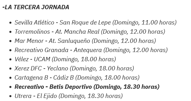 2ª RFEF GRUPO IV TEMPORADA 2022/2023 JORNADA 3 RECREATIVO-REAL BETIS DEPORTIVO (POST OFICIAL) Scree352