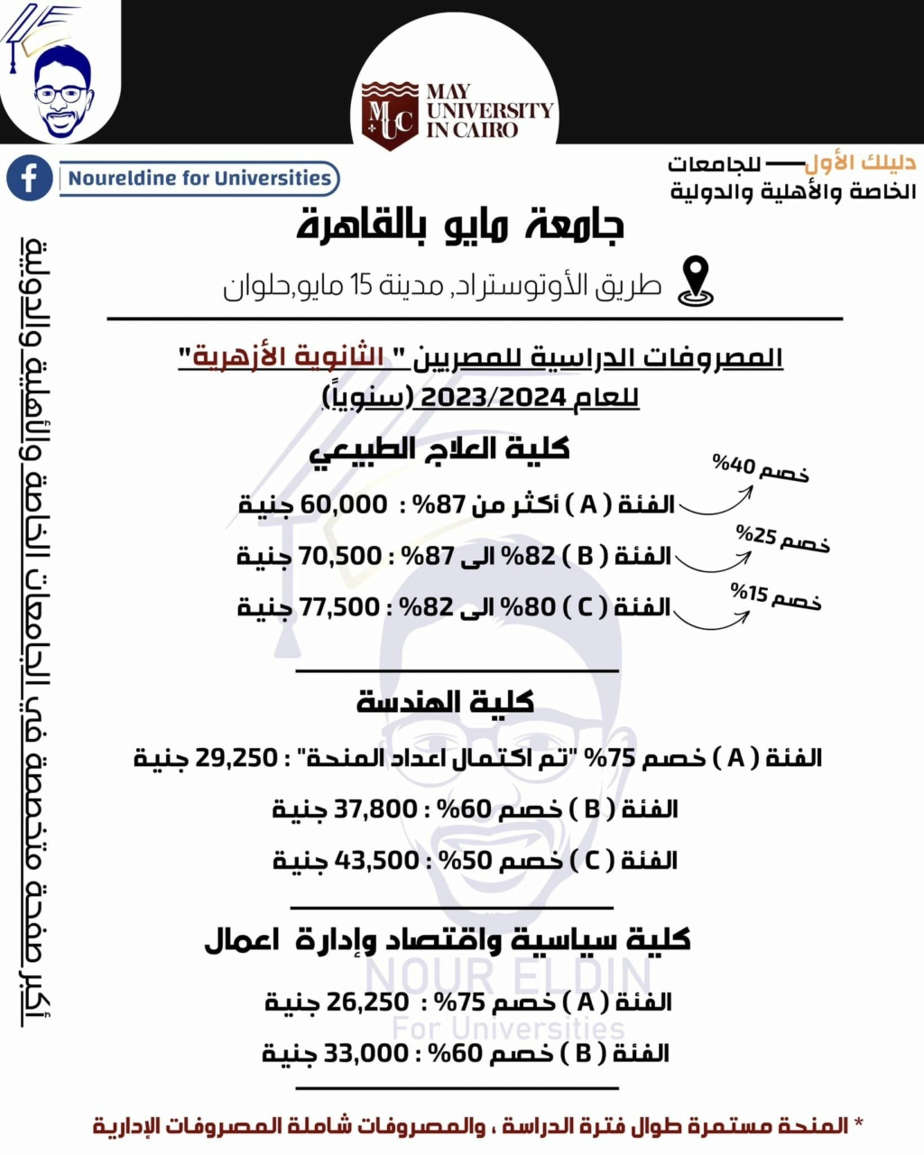 تظلمات الثانوية العامة - منح جامعة مايو بالقاهرة لطلاب الثانوية العامة والأزهرية 2023 . 2024 275