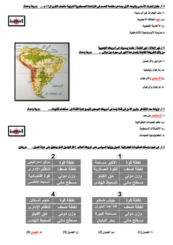 نموذج الامتحان التجريبي جغرافيا أولى ثانوي | ملحق الجمهورية التعليمي Aaiy_y15