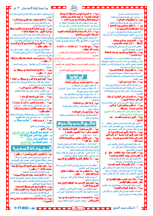 مراجعة ليلة امتحان اللغة العربية للصف الثالث الاعدادى آخر العام في 17 ورقة فقط - صفحة 1 Ayo_ia20